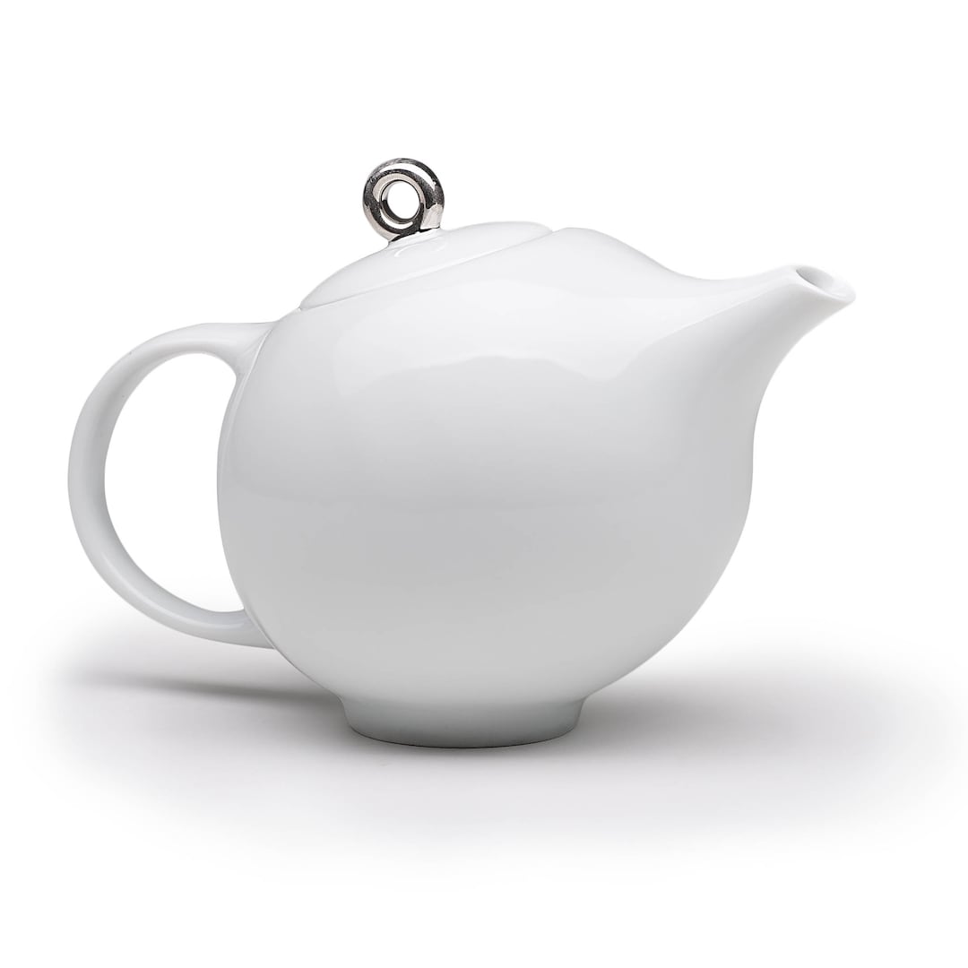 Modern Teapot With Infuser, White Tea Maker, Ceramic Tea Pot, Eva