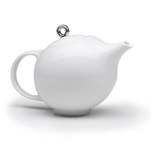 Modern Teapot With Infuser, White Tea Maker, Ceramic Tea Pot, Eva Inspired Teapot, Minimalist Teaware, Modern Table Decor, Kitchenware