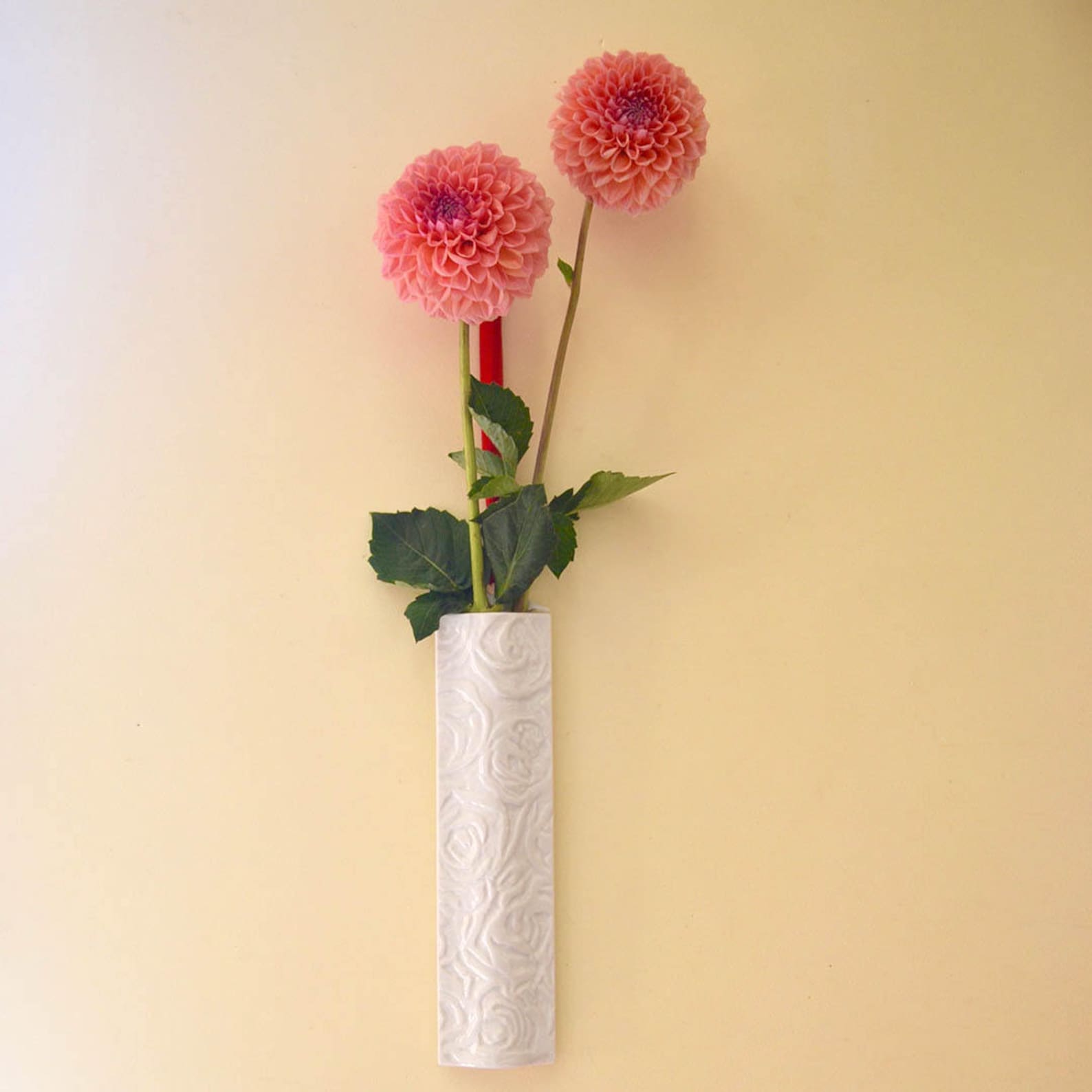 Hanging Flower Vase Wall Vase White Rose Design Plant Etsy