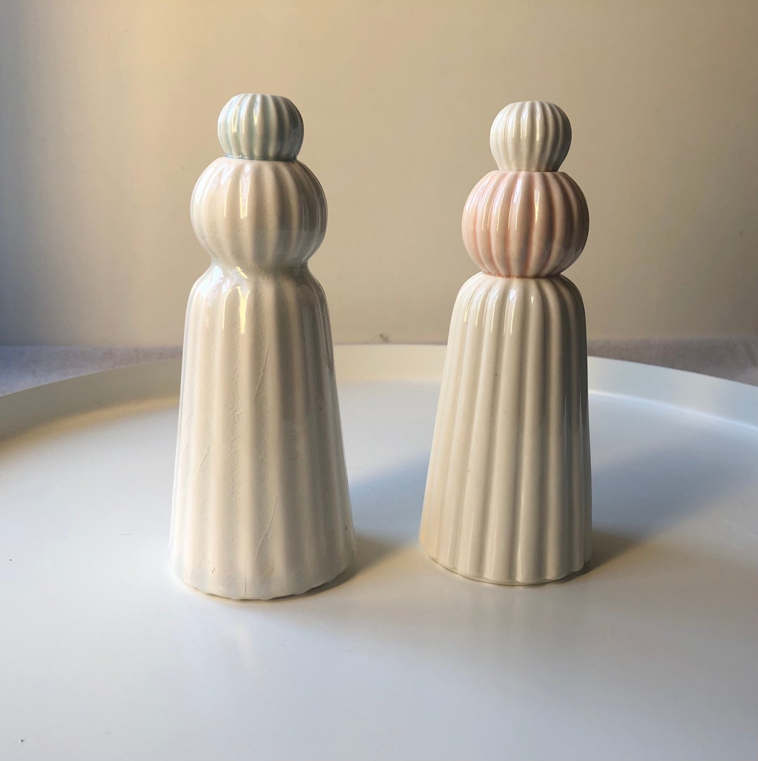White and Pink Vase, Scandinavian Design Vase, Ceramic Vase, Porcelain ...