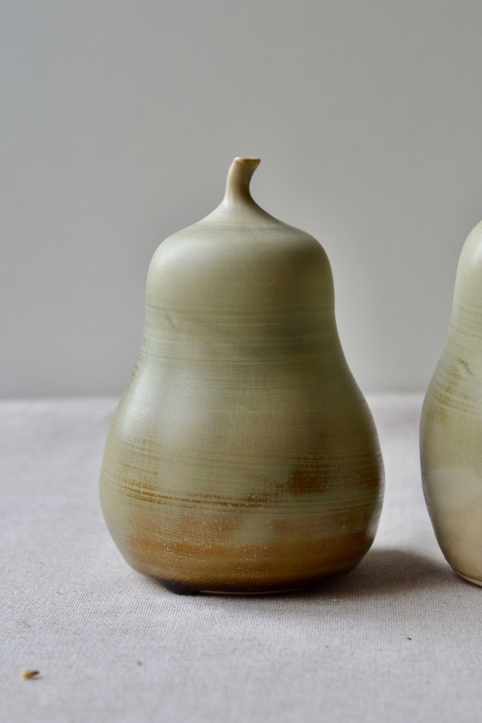 Large Green Pear Sculpture Ceramic Fruit Decor Handmade Etsy