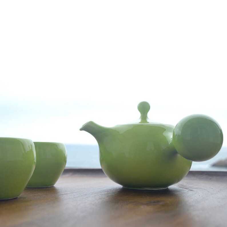 Bulb 3piece modern Asian tea set Side Handle Teapot 2 Etsy