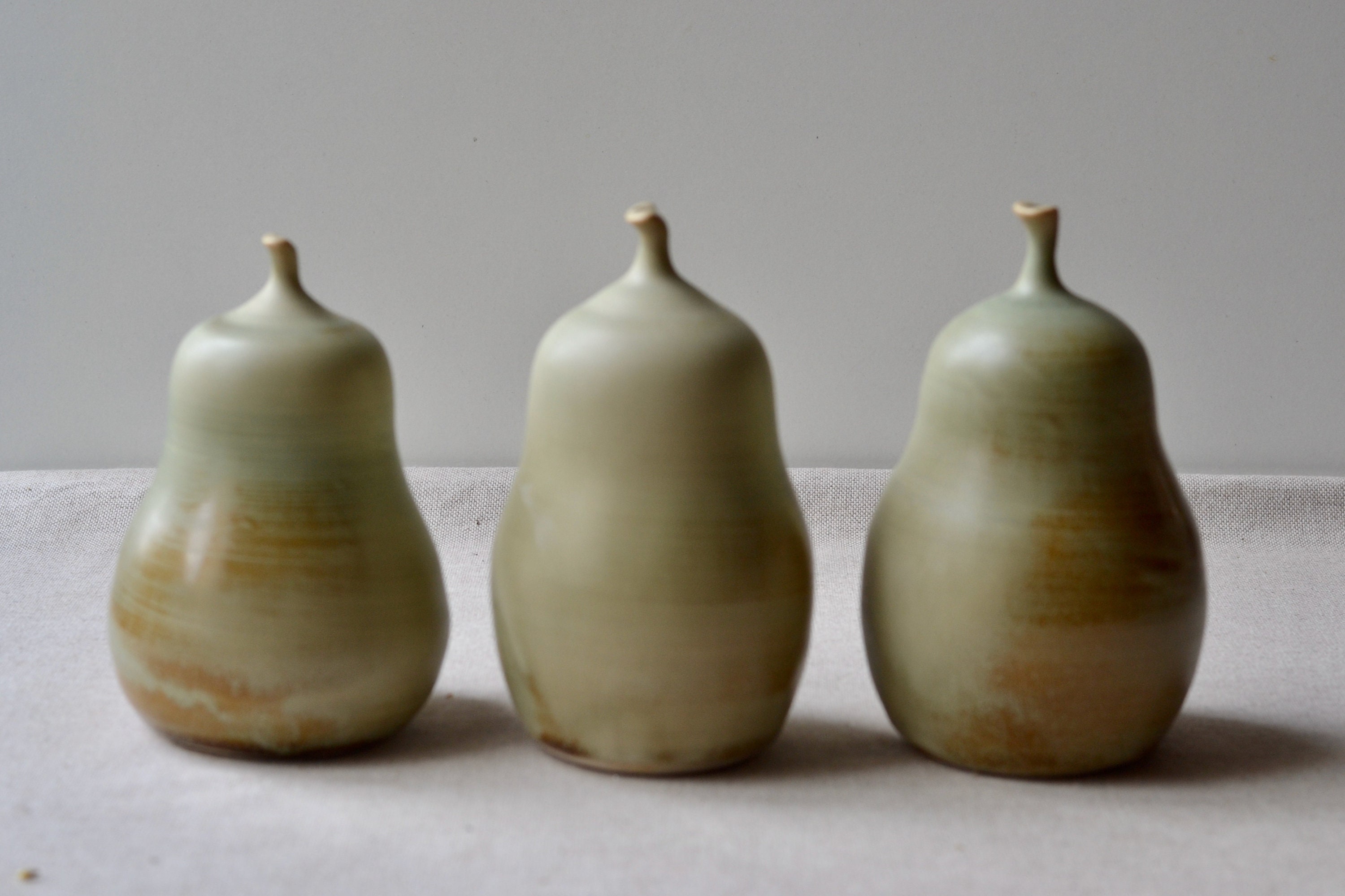 Large Green Pear Sculpture Ceramic Fruit Decor Handmade Etsy