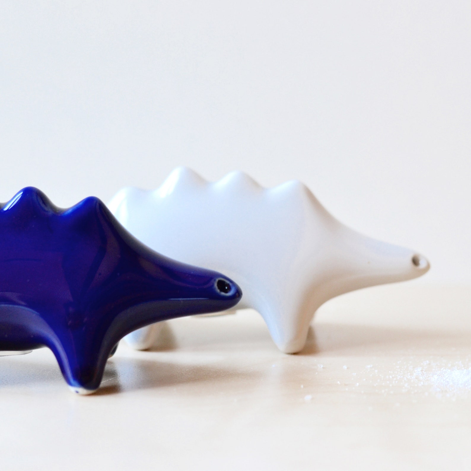 Fun Dinosaur Salt and Pepper Shakers Blue and White Set of Etsy