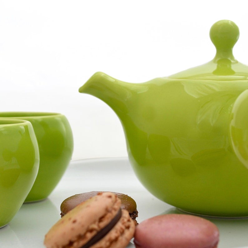 Bulb 3piece modern Asian tea set Side Handle Teapot 2 Etsy