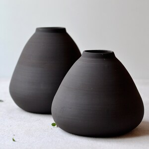 Matte Black Vase, Ceramic Vase, Pottery Vase, Modern Vase, Rustic Home Decor, Triangle Vase, Handmade Vase, Minimalist Home Accent, Japandi