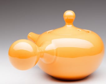 オレンジ色の急須と茶こし：モダンな日本の炻器 - Etsy 日本