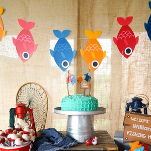 Gone Fishing Birthday Decorations Kit , Fish Themed Party Supplies Set. 
