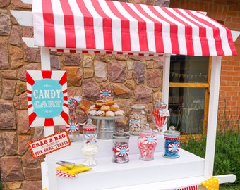 Carnival Candy Cart Printables - Candy Bar Sign - Carnival Signs - Instant Download and Edit File at home with Adobe Reader
