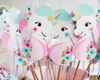 Unicorn Stick Horse Printable - Unicorn Hobby Horse - Unicorn Party Favor - Unicorn Party Game - Instant Download