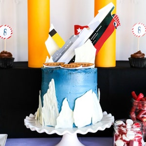 Titanic Cake Topper Titanic Party Decorations Titanic Party Topper Instant Download Titanic DIY Cake Topper