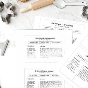 Kitchen Organization Recipe Card Template Printable Recipe Card Template Personalized Recipe Cards Instant Download Edit with Adobe Reader