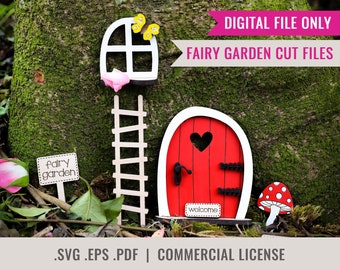 Fairy Garden Decorations Laser Cutting Files |  SVG, EPS and PDF File Formats | Instantly Downloadable