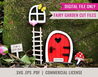 Svg Fairy Garden Decorations Laser Cutting Files Magic Fairy Garden SVG EPS PDF File Formats Instant Download