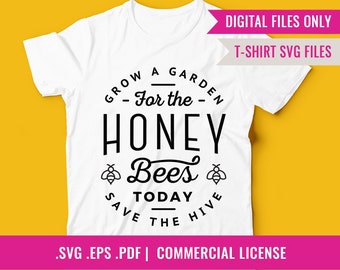 Earth Day T-Shirt Svg Template - Save The Bees T-Shirt - Use for T-shirts, mugs & tote bags - Svg, EPS, JPEG and PDF Files- Instant Download