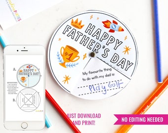 Regalo de artesanía DIY del Día del Padre - Regalo de bricolaje del Día del Padre imprimible - Regalo de bricolaje del Día del Padre - Regalo lindo del Día del Padre - Descarga instantánea e impresión en casa