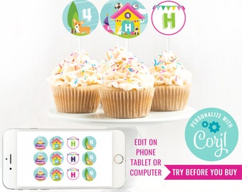 Pet Adoption Party Cupcake Toppers - Pet Adoption Party Toppers - Pet Party - Instant Download & Edit File with Corjl