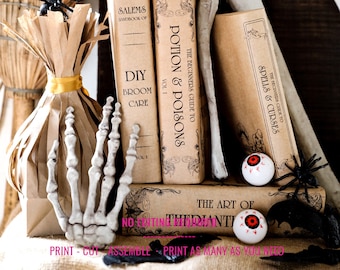 Haunted House Party Décor - DIY Halloween Book Covers - Easy Halloween Party Decor - Instant Download PDF File