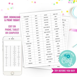 Printable Milestone Tote Labels School File Folder Labels Printable File tabs DIY Childrens School Box Instant Download and Edit in Corjl