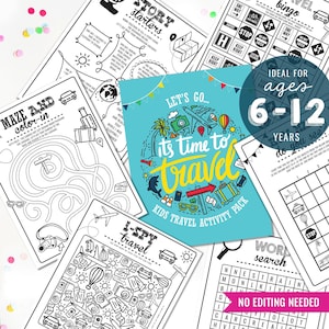 Kids Travel Activity Sheets Vacation Activity Sheet Kids Road trip Activities Kids Holiday Activities Instant Download Print at Home