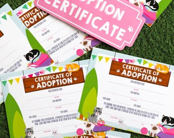 Pet adoption Party - Cat adoption party - Kitty Cat Birthday - Pet Adoption certificate - Instant Download - Edit with Adobe Reader