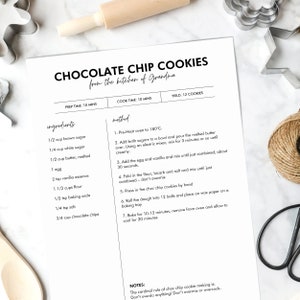 Recipe Template Editable Printable Recipe Template Recipe Binder Printable Cookbook Template Instant Download Edit in Adobe Reader image 1