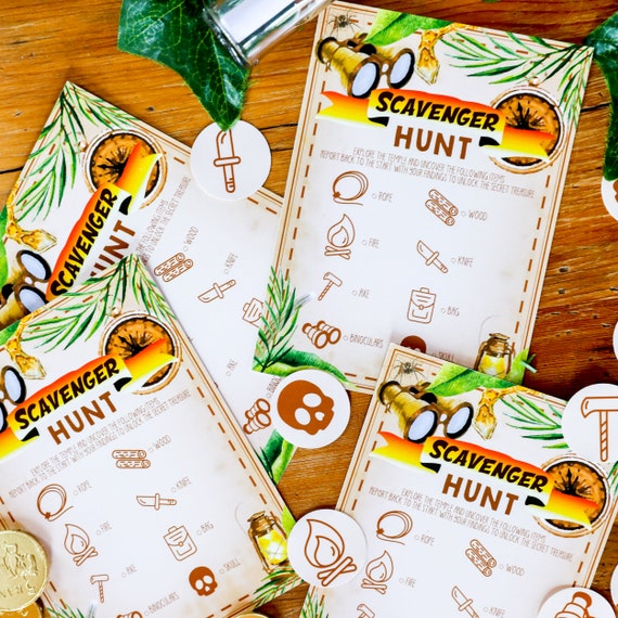 Explorer Party Game - Adventure Party Printable Scavenger Hunt - Instant Download and Edit File at home with Adobe Reader Il_570xn