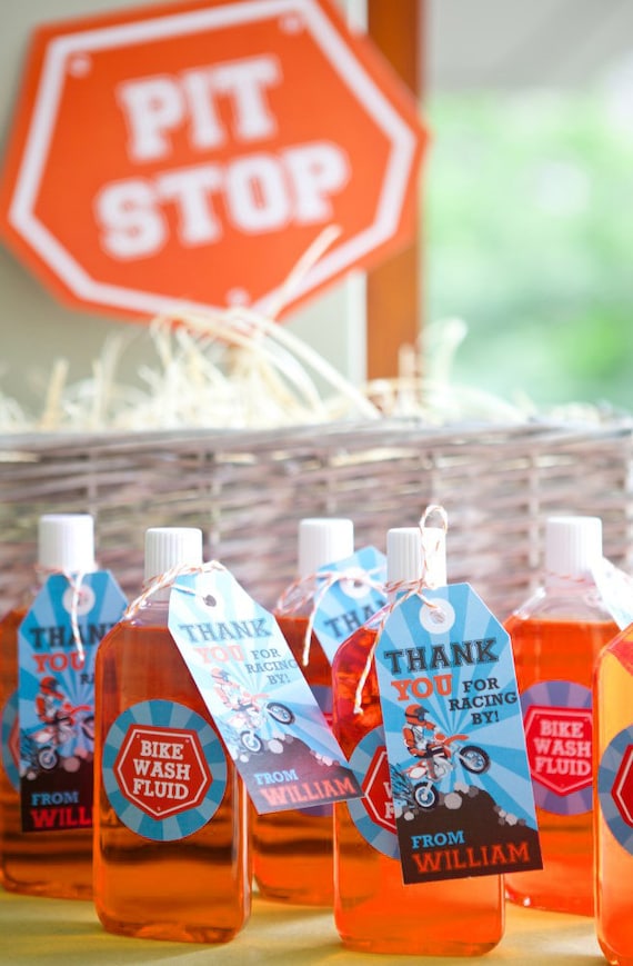 Dirt Bike Party Favor Tags - Thank You Tags - Party Favors - Instant Download and Editable File - Personalize at home with Adobe Reader Il_570xn