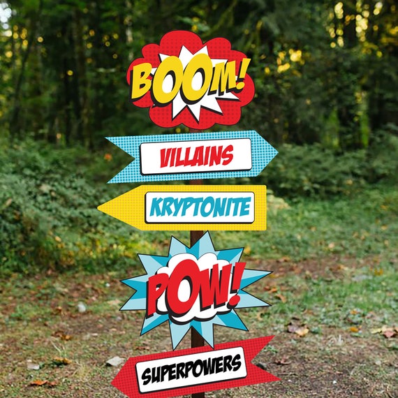 Superhero Party Welcome Sign  Superhero Party Printable Sign