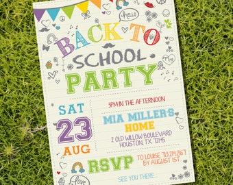 Back to School Invitation for Boys and Girls - Instant Download Editable File - Personalize at home with Adobe Reader