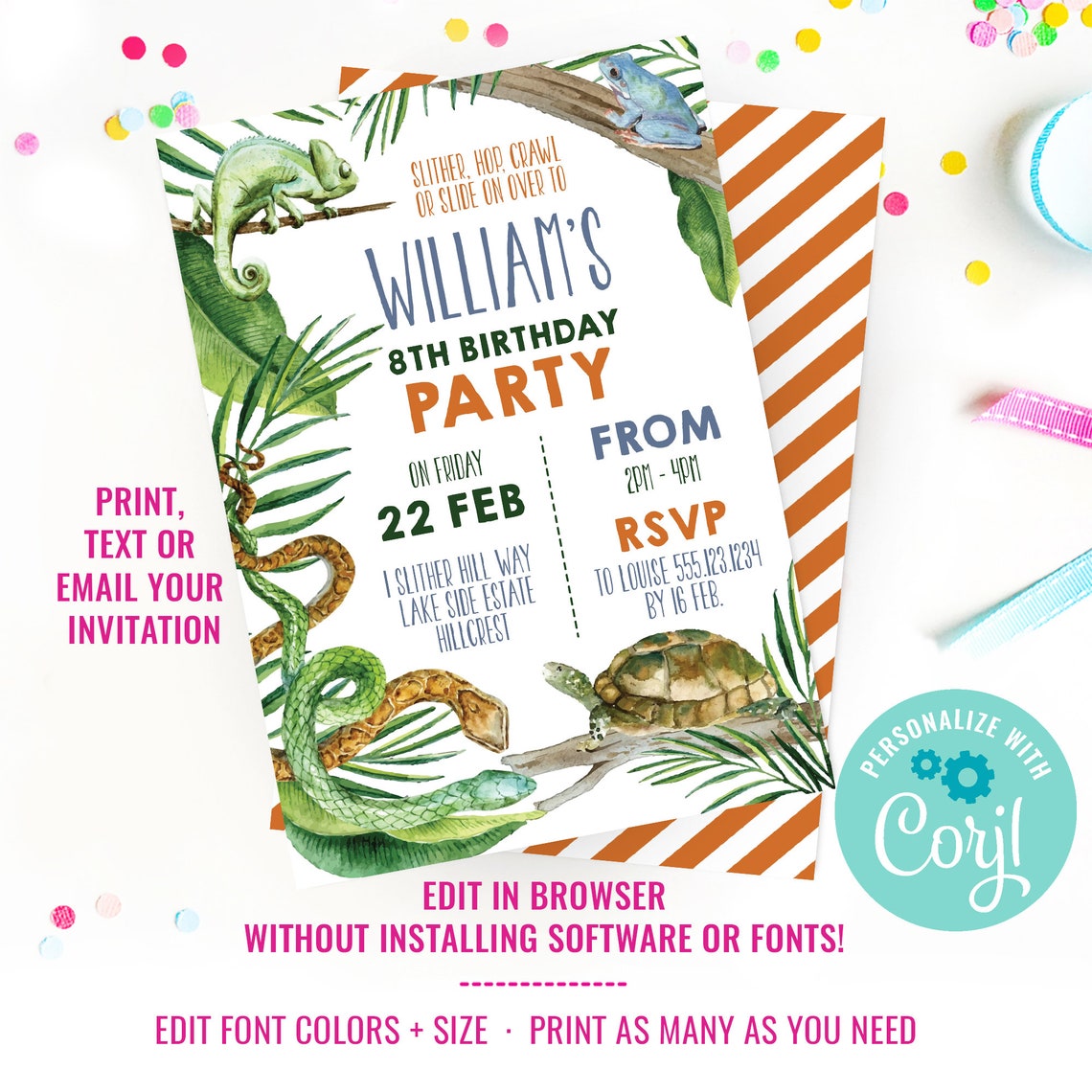 Reptile Party Invitation Reptile Invite Reptile Party - Etsy Canada