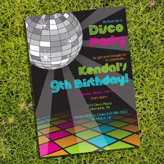 Disco Party Theme Invitation - Instantly Downloadable and Editable File - Personalize at home with Adobe Reader Il_570xn