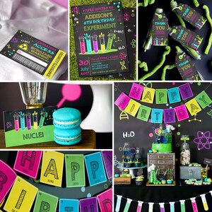 Girl Birthday Party Science Party Decor Girls Pink Science Party Science Party for Girls Instant Download Edit with Adobe Reader
