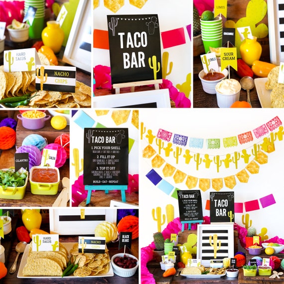 Mexican Fiesta Taco Bar Decorations Tex Mex Cinco De Mayo By