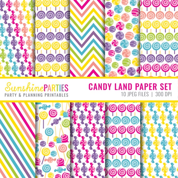 Candyland Paper Set - Digital Paper Bundle - Instant Download Il_570xn