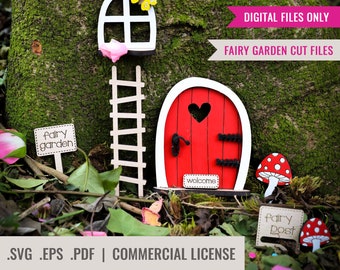 Fairy Garden Decorations Laser Cutting Files |  SVG, EPS and PDF File Formats | Instantly Downloadable