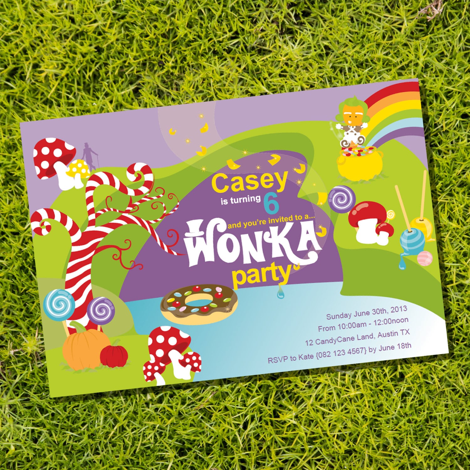 Willy Wonka Birthday Party Invitation Instantly Downloadable Etsy