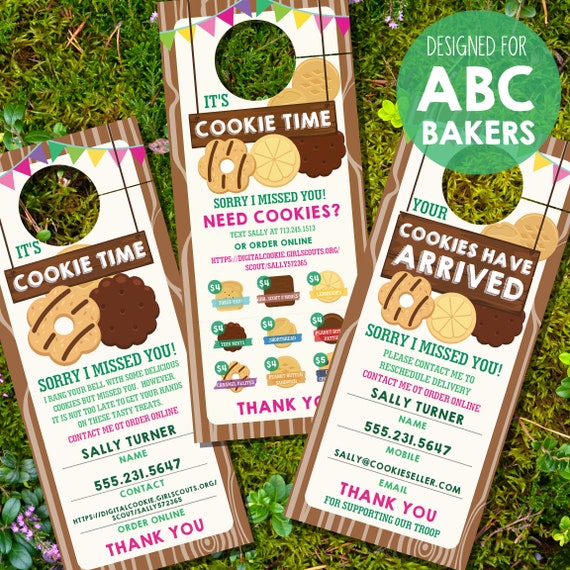 Girl Scout Cookie Printables - 2021 Cookie Seller Printable Door Hanger - Cookie Door Hanger - Instant Download + Edit File in Adobe Reader Il_570xn