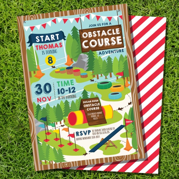 Obstacle Course Party Invitation - Activity Party Invite - Obstacle Course Invitation - Instant Download and Edit with Adobe Reader Il_570xn