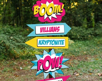 Superhero Party Welcome Sign - Girl Superhero Party Printable Sign - Girl Superhero Signs - Instant Download and Edit File with Adobe Reader