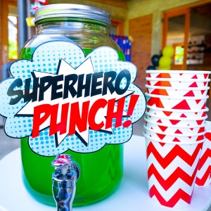 Boys Superhero Party Signs Superhero Party Printable Sign Superhero Signs Instant Download Edit File in Adobe Reader