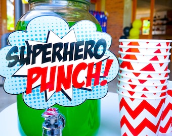 Superhero Party Signs - Superhero Party Printable Sign - Superhero Signs - Instant Download and Edit File at home with Adobe Reader