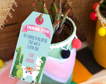 Llama Party Favor Tags| Alpaca Party Thank You Tags