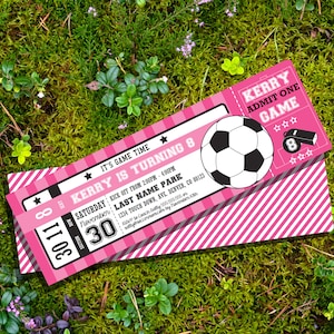 Mädchen-Fußball-Party-Einladung DIY Rosa Fußball-Geburtstags-Party Einladung Mädchen-Fußball-Party einladen Sofortiger Download Bearbeiten Sie in Adobe Reader