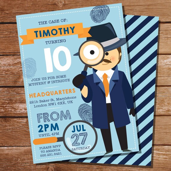 Detective Party Invitation - Spy Party Invitation - Secret Agent Birthday Party Invitation - Instant Download and Edit with Adobe Reader Il_570xn