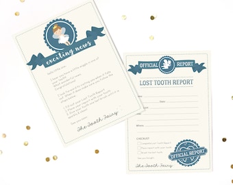 Tooth Fairy Letter and Report Kit - Official Tooth Fairy Kit - Tooth Fairy Printable - Instant Download and Edit with Adobe Reader