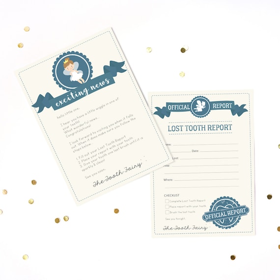 Tooth Fairy Letter and Report Kit - Official Tooth Fairy Kit - Tooth Fairy Printable - Instant Download and Edit with Adobe Reader Il_570xn
