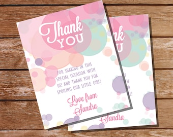 Ready To Pop Baby Shower Thank You Cards - Instant Download & Editable File - Personalize at home with Adobe Reader