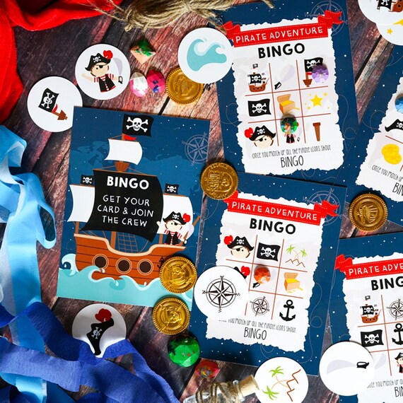 Pirate Bingo Game - Pirate Party Activity Il_570xn