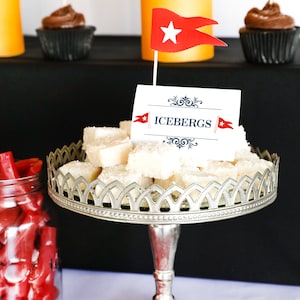 Decorazioni per feste Titanic Festa di compleanno Etichette per cibo per feste Titanic Etichette per cibo vintage Download immediato e modifica file a casa